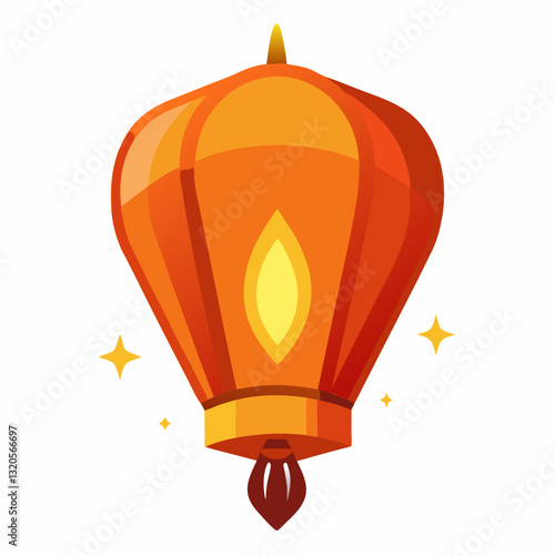 floating sky lantern with a gentle glow