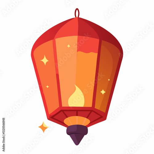 floating sky lantern with a gentle glow