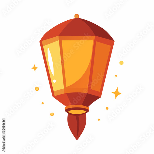 floating sky lantern with a gentle glow