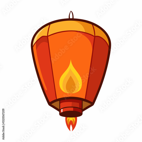 floating sky lantern with a gentle glow