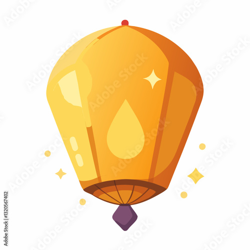 floating sky lantern with a gentle glow