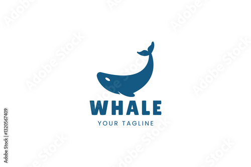 Whale logo icon illustration, simple logo for branding