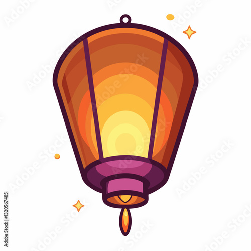 floating sky lantern with a gentle glow