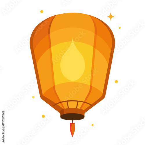 floating sky lantern with a gentle glow