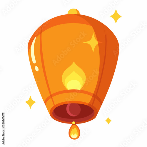 floating sky lantern with a gentle glow