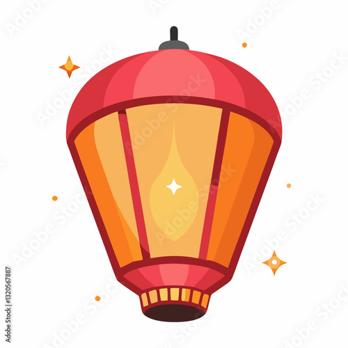 floating sky lantern with a gentle glow