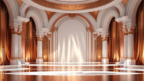 Obraz na płótnie White golden ceremony award stage venue background. w salonie