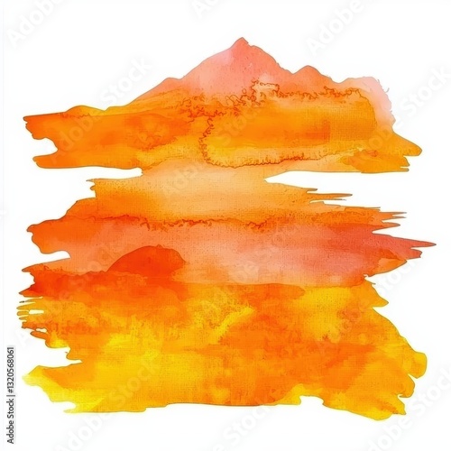 Abstract artistic bright orange watercolor background texture
