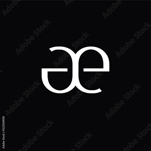 Letter AE, EA Initial design logo ambigram template, elegant style vector illustration
