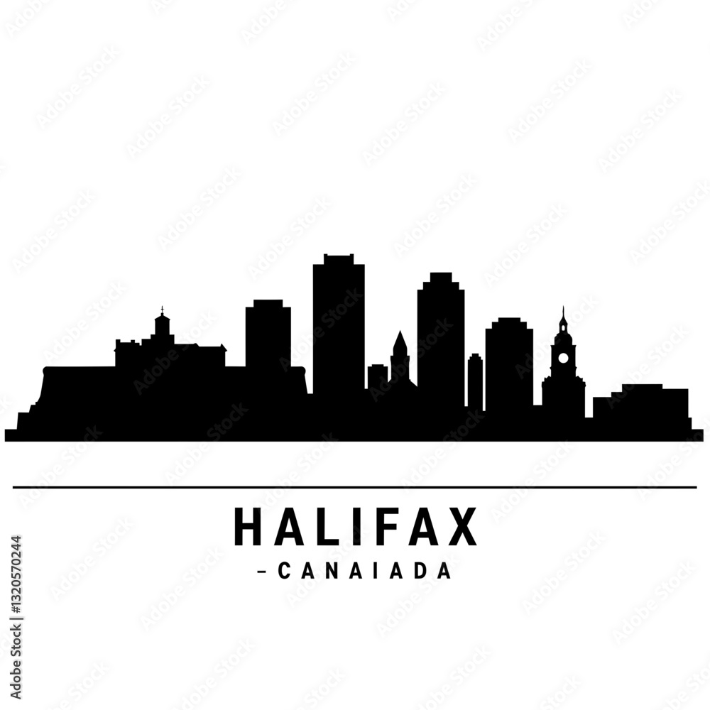 Fototapeta premium Halifax, Canada, skyline silhouette, vector