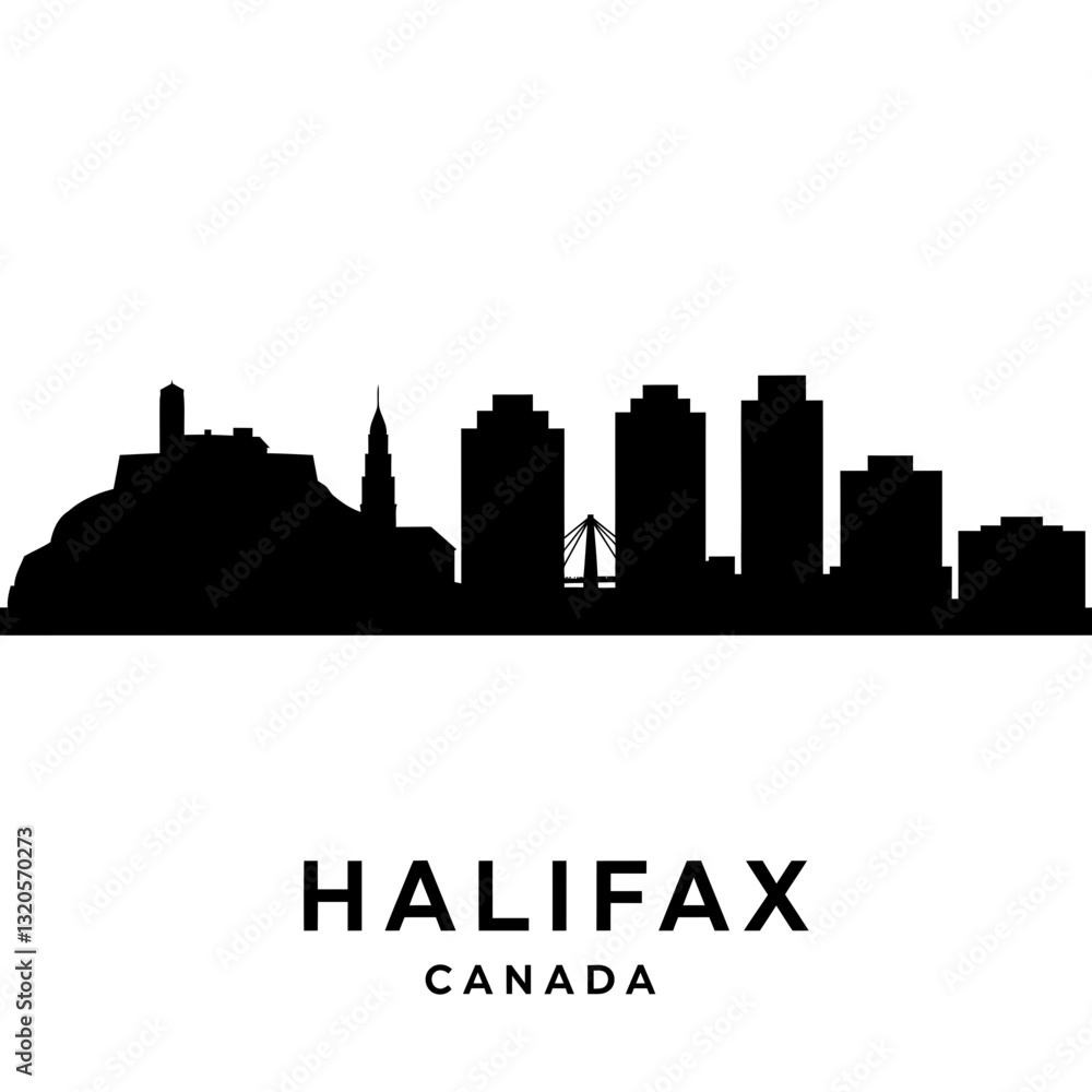 Naklejka premium Halifax, Canada, skyline silhouette, vector