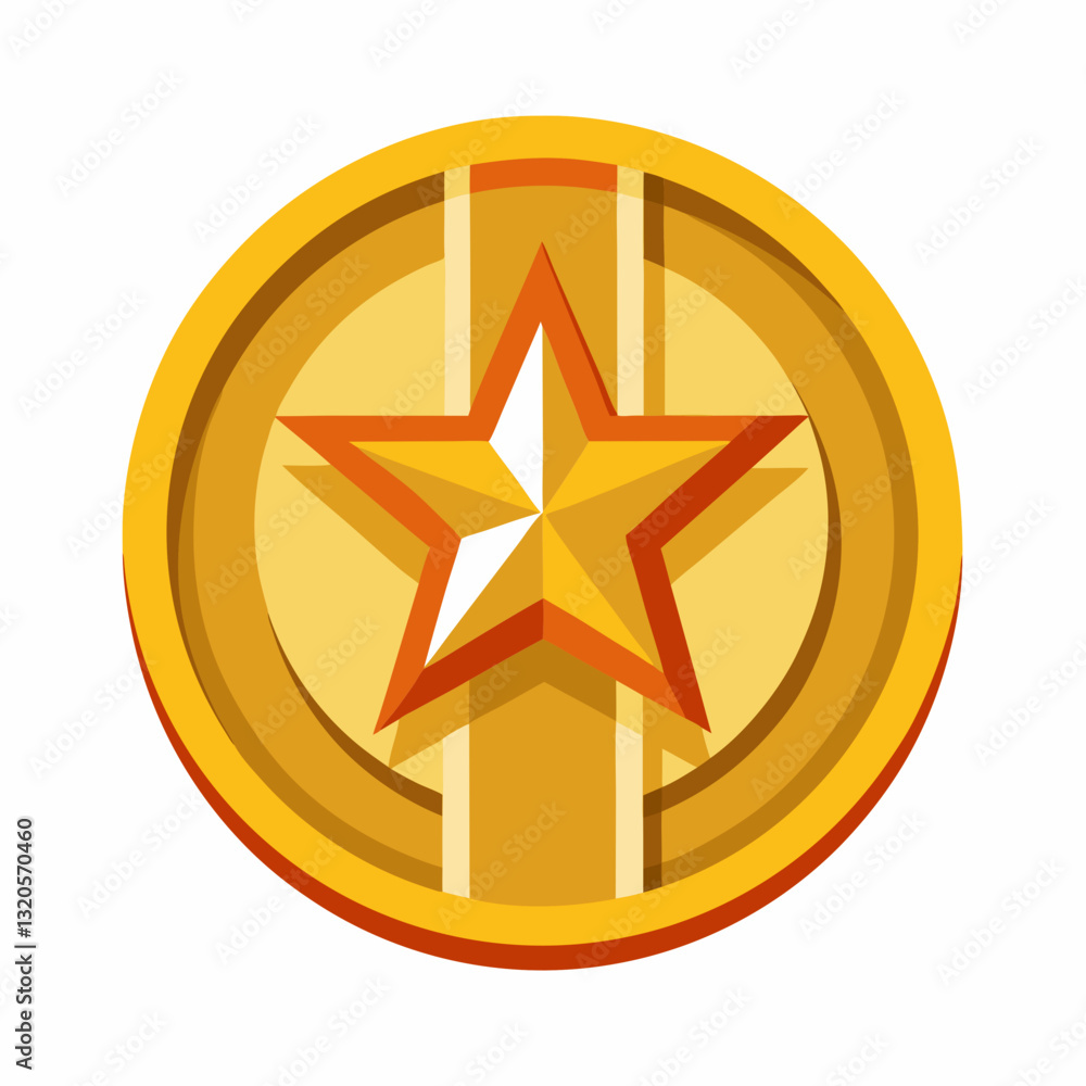 Fototapeta premium golden medal with a bold embossed star 