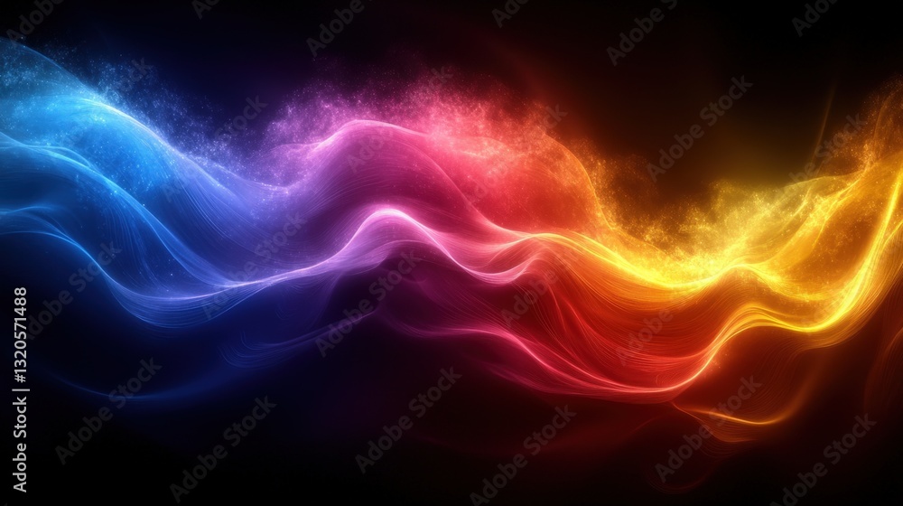 Fototapeta premium Vibrant Abstract Rainbow Waves with Colorful Flowing Patterns