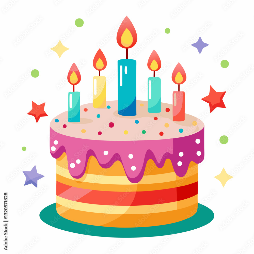 festive cake topper with sparkling candles festive cake topper with sparkling candles