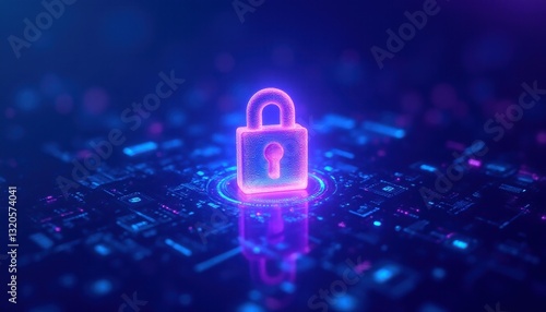 holographic padlock symbol