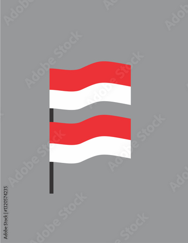 Indonesian flag waving against a gray background, symbolizing national pride and unity in Indonesia's rich cultural heritage Free Download Indonesian flag waving against a gray background, symbolizing national pride and unity in Indonesia's rich cultural heritage - GFXLoad