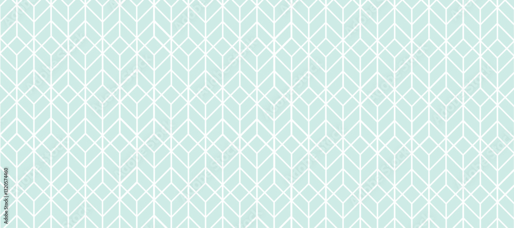 Fototapeta premium Turquoise and white abstract seamless pattern with white tracery decor