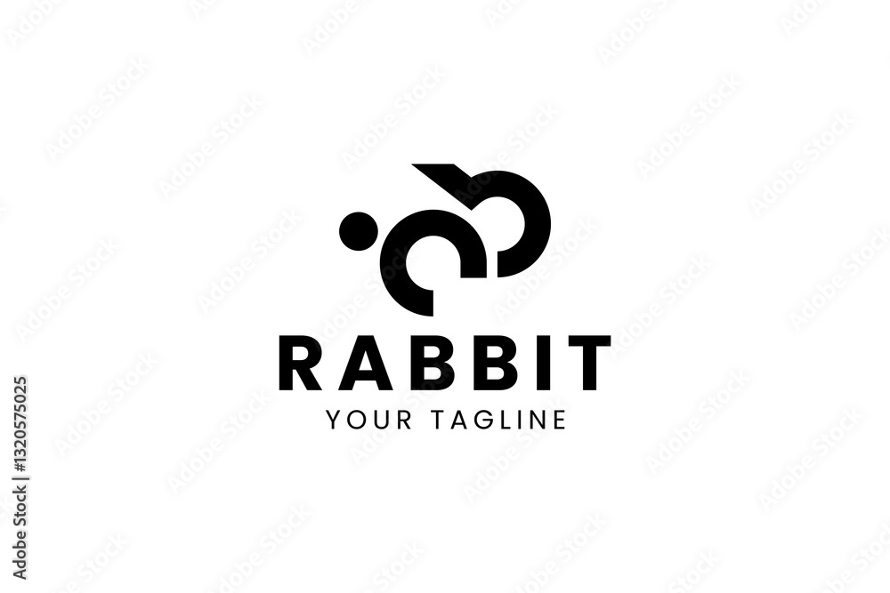 Rabbit logo icon illustration, simple logo for branding Rabbit logo icon illustration, simple logo for branding
