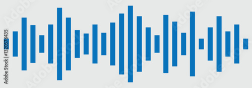 Audio and sound wave. Podcast sound waves for online audio streaming, music player and mobile phone voice message soundwaves.  Music player sound bar. Record interface. Vector illustrator