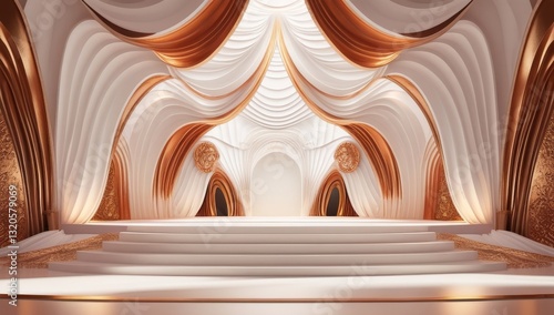 Obraz na płótnie White golden ceremony award stage venue background. w salonie