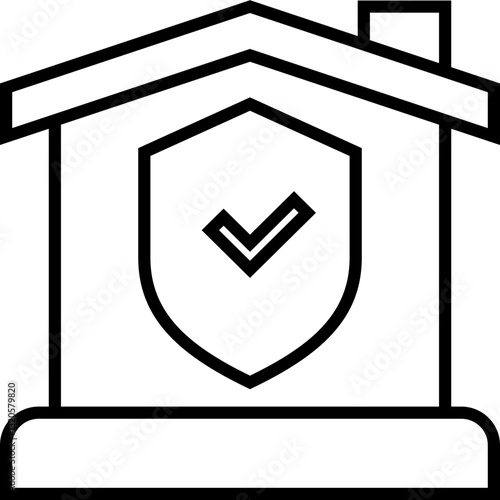 Home insurance outline icon