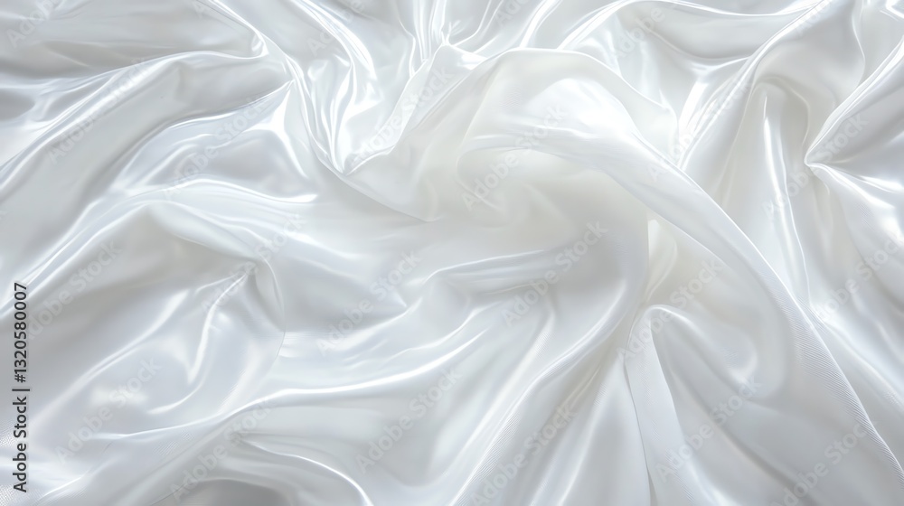 Fototapeta premium Flowing White Silk Fabric Texture Background for Elegant Designs