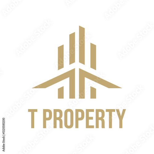t property house flat minimalist logo design