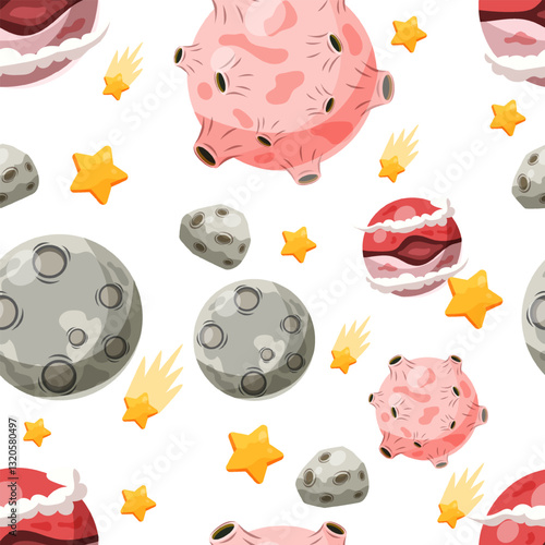 Solar System Seamless Pattern