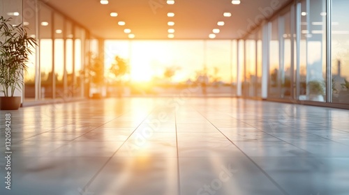 Wallpaper Mural A modern office interior space with large windows and sunlight Torontodigital.ca