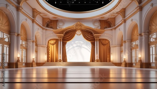 Obraz na płótnie White golden ceremony award stage venue background. w salonie