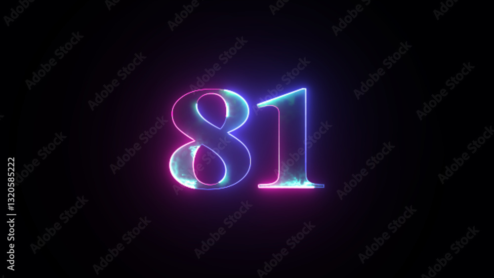 Abstract glowing neon number Abstract glowing neon number