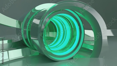 Wallpaper Mural Abstract, futuristic, green, glass, architectural, design Torontodigital.ca