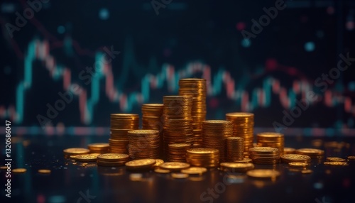 Stacks of gold coins