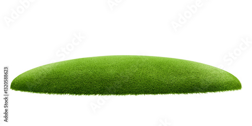 Behang green grass 3d render mound meadow land ground element cutout