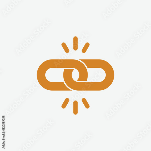 Chain link icon vector logo design template flat style illustration