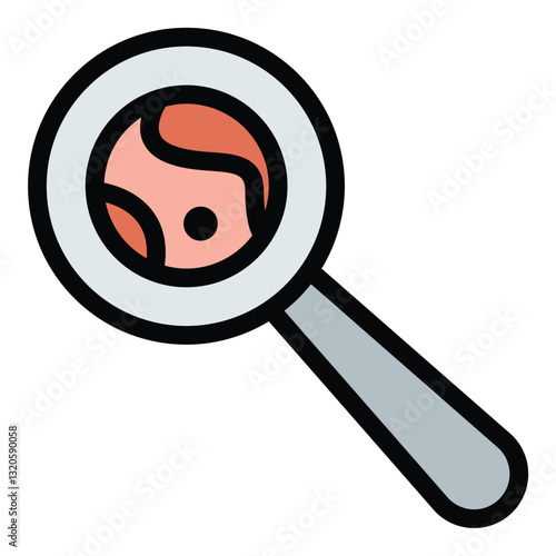 Planet searching icon in flat line style representing space exploration astronomical discovery and celestial research ideal for astronomy science and futuristic concepts.