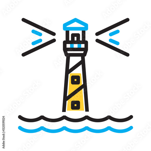 Vector multi color icon for Lighthouse