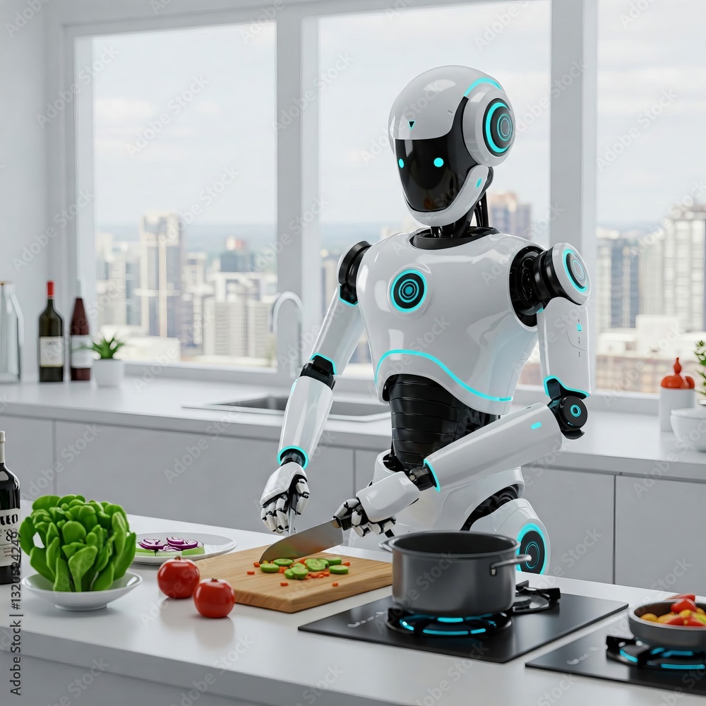 Fototapeta premium Robot performing human job