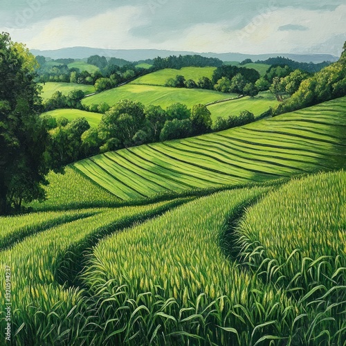 Lush green cornfield landscape