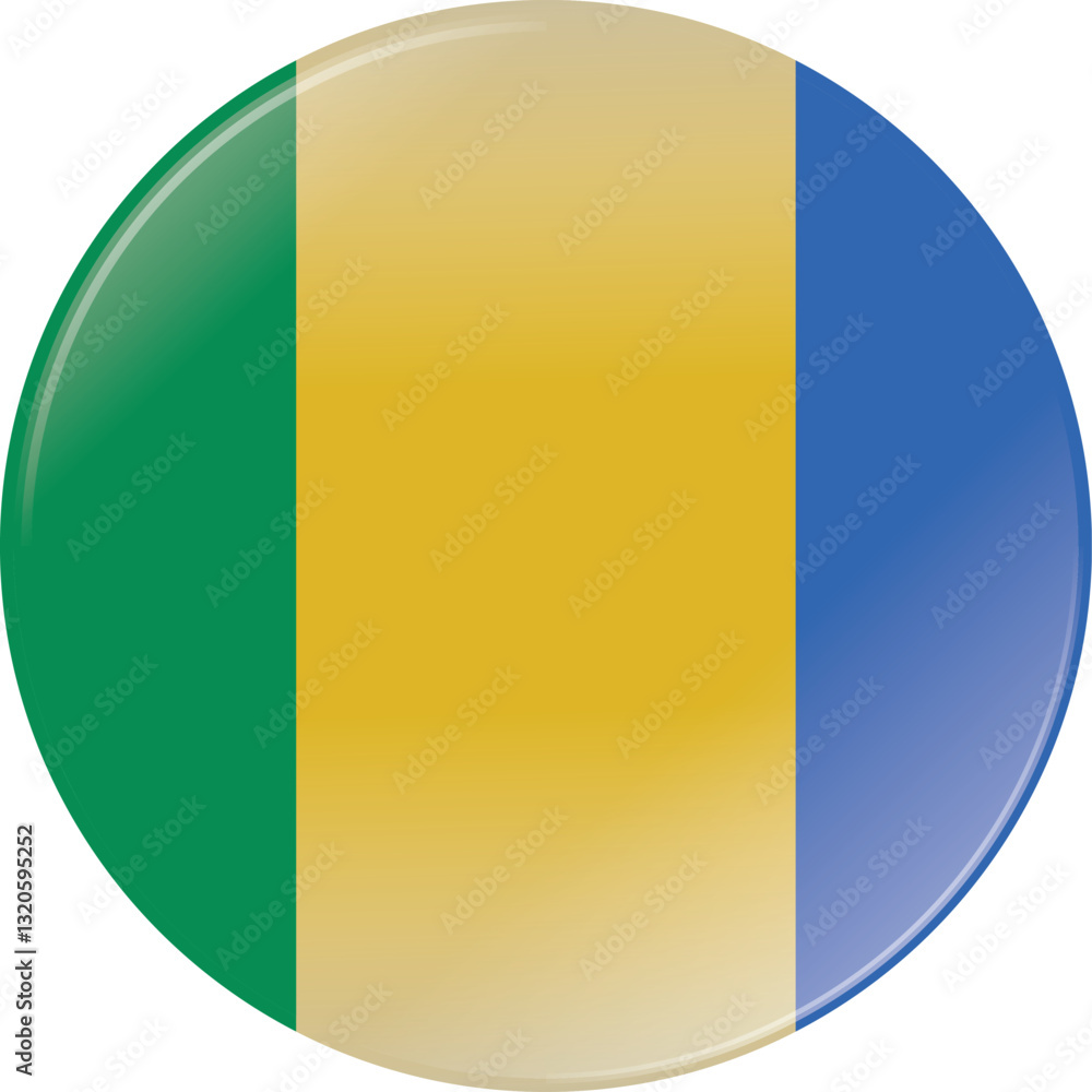 Fototapeta premium Gabon flag circle