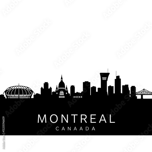 Montreal, Canada, Skyline Silhouette - Vector