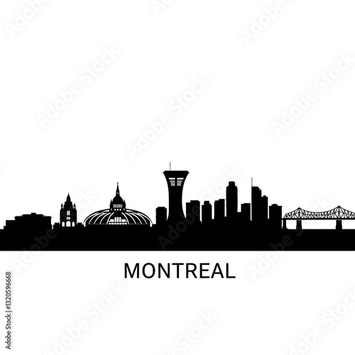 Montreal, Canada, Skyline Silhouette - Vector