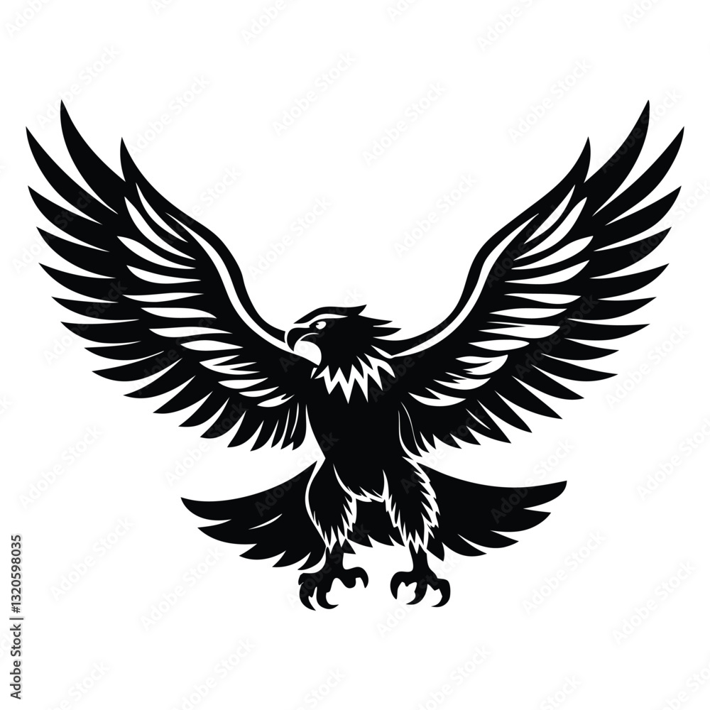Soaring Eagle Icon Silhouette, High-Quality Editable and Printable Vector EPS File Soaring Eagle Icon Silhouette, High-Quality Editable and Printable Vector EPS File