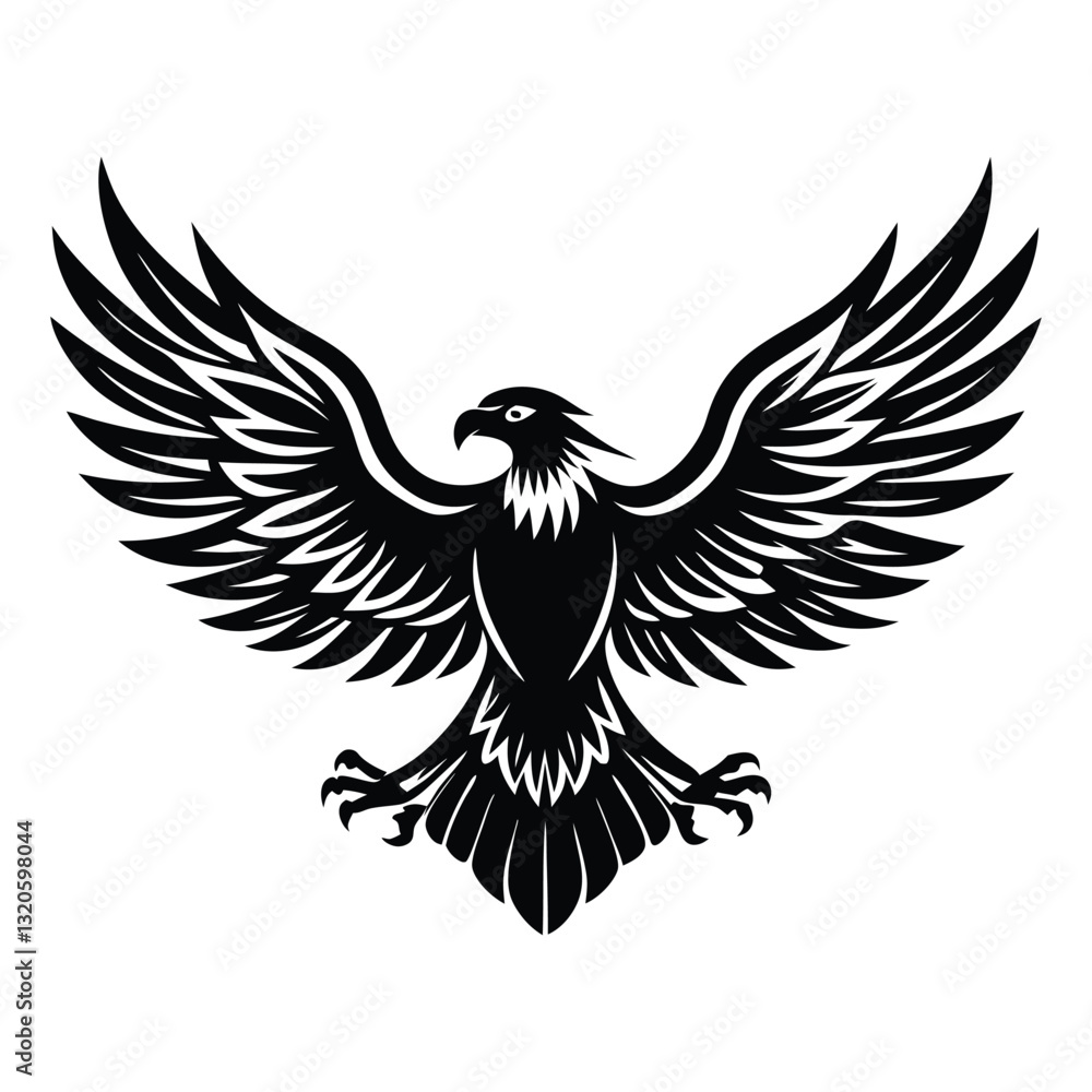 Soaring Eagle Icon Silhouette, High-Quality Editable and Printable Vector EPS File Soaring Eagle Icon Silhouette, High-Quality Editable and Printable Vector EPS File