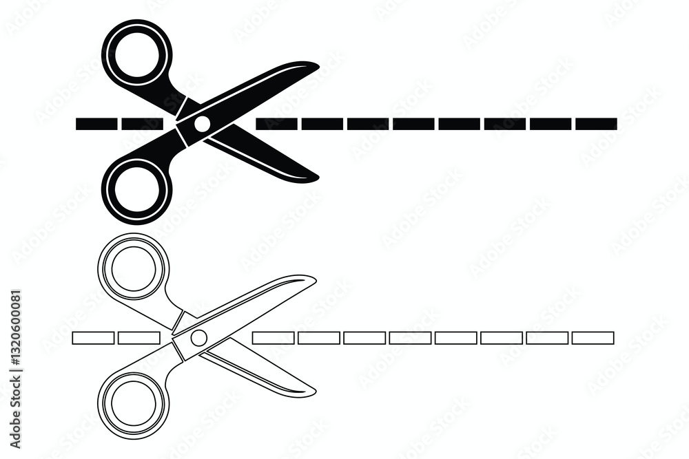 Coupon Cutting Symbol with Scissors – Vector Illustration Coupon Cutting Symbol with Scissors – Vector Illustration