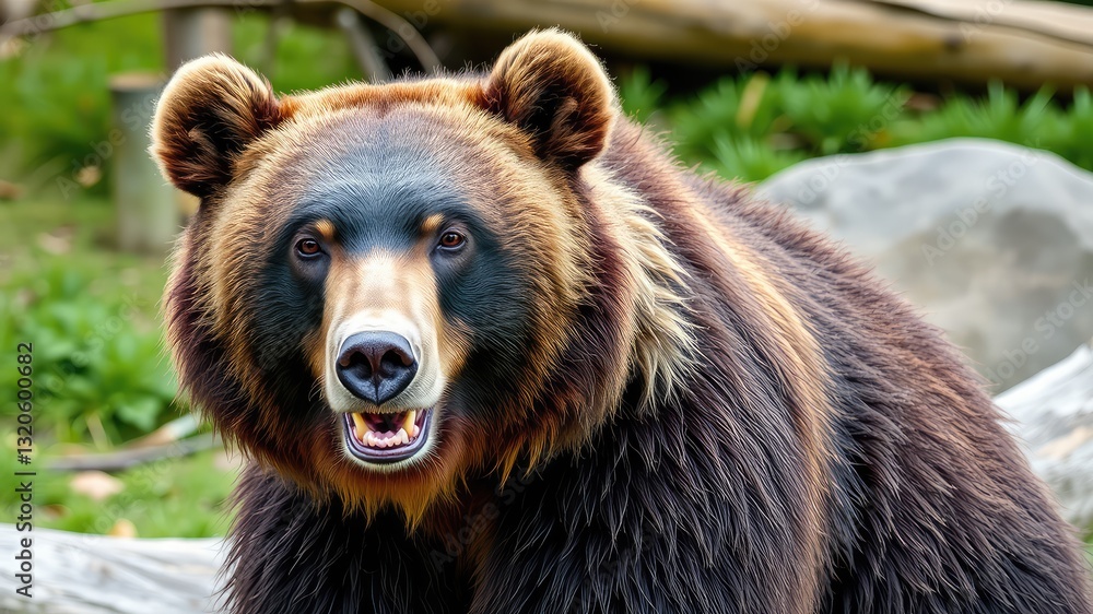 Fototapeta premium Brown bear portrait, Majestic Brown Bear in the Wild