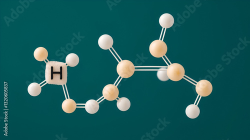 Maltose, malt sugar molecule, is a disaccharide. Structural chemical formula and molecule model
