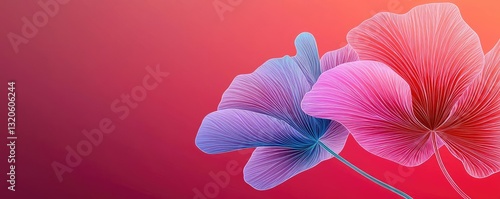 Floral illustration abstract background idea. Vibrant, colorful petals of flowers against a gradient background, inspiring beauty.