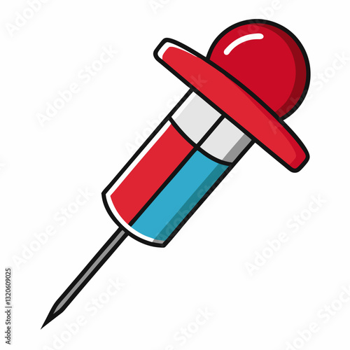 hypodermic needle wearing a cap