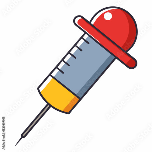 hypodermic needle wearing a cap